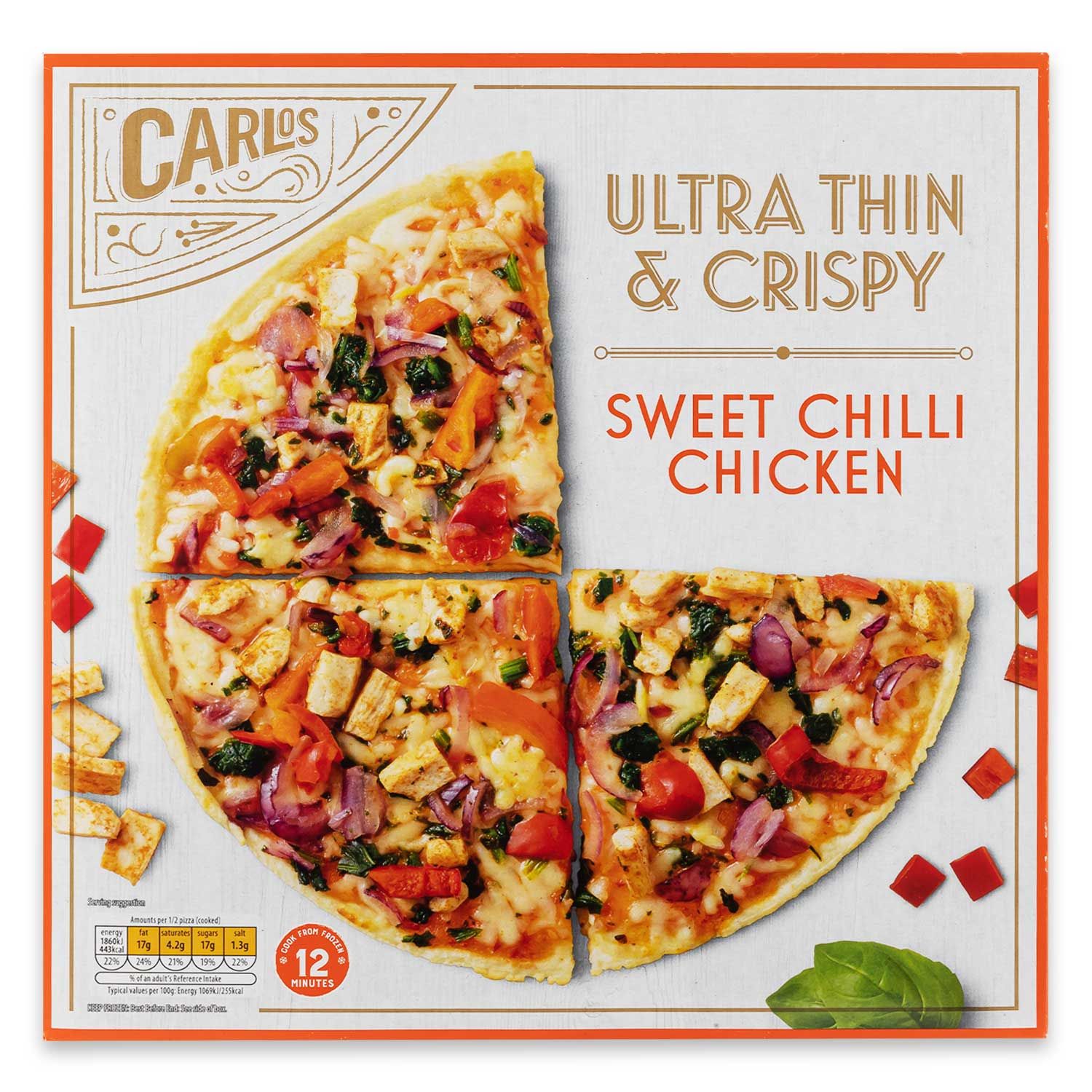 Extra Thin & Crispy Sweet Chilli Chicken Pizza 370g Carlos